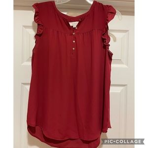 Ann Taylor Loft - burgundy womens work blouse